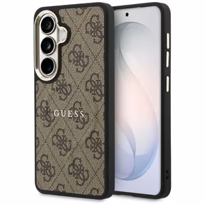 Guess suojakuori 4G Embossed Ring MagSafe Samsung Galaxy S26:lle ruskea