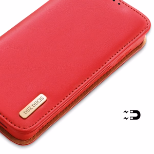 Dux Ducis Hivo Suojakuori Samsung Galaxy S23+ läppäkotelo lompakko jalusta RFID-esto punainen