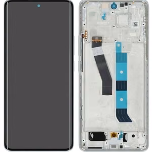 Alkuperäinen hopeanvärinen Xiaomi Poco M8 5G -näyttömoduuli kosketuspaneelilla ja kehyksellä (huoltopakkaus)