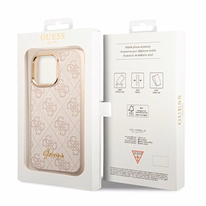 Guess 4G Vintage Gold Logo kotelo iPhone 14 Pro - vaaleanpunainen - vaaleanpunainen