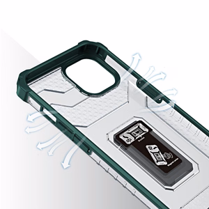 Crystal Ring Case Kickstand Kova Rugged Cover iPhone 13 mini vihreä