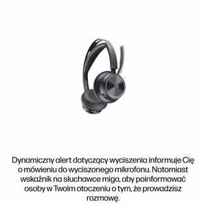 HP Poly Voyager Focus 2-M USB-C-C -kuulokkeet USB-C/A-adapteri latausteline