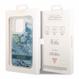 Guess GUHCP14LLFLSN iPhone 14 Pro 6.1" vihreä/vihreä kovakotelo Kukka Nestemäinen Glitteri