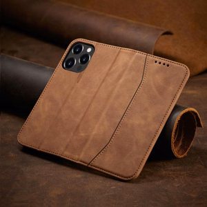 Magneetti Fancy Case Kotelo iPhone 13 Pro Max pussi kortti lompakko kortin haltija Brown