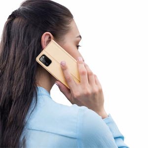 Dux Ducis Skin Pro Kirjahylly tyyppi tapauksessa Samsung Galaxy A03s kultainen