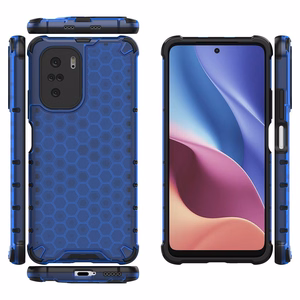 Honeycomb Asia panssari kansi TPU puskuri Xiaomi Redmi K40 Pro + / K40 Pro / K40 / K40 / Poco F3 sininen