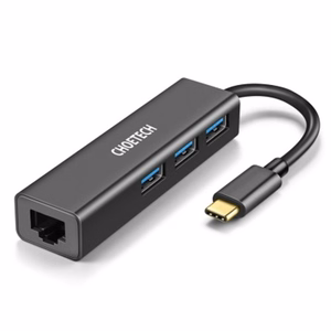 Adapteri CHOETECH USB Type-C - 1x RJ-45, 3x USB Type-A