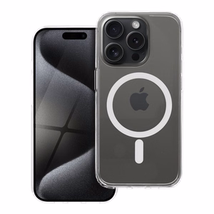 Suojakuori iPhone 15 PRO:lle Forcell F-Protect Clear Hybrid Premium yhteensopiva MagSafen kanssa läpinäkyvä