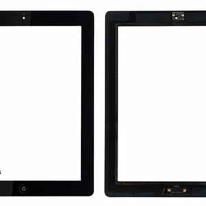 Kosketusnäyttö iPad 2 musta Home-painikkeella ja pidikkeillä HQ