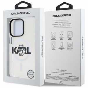 Karl Lagerfeld IML Choupette Sketch Logo MagSafe Suojakuori iPhone 16 Pro - läpinäkyvä