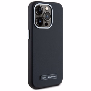 Karl Lagerfeld FW Metal Plate MagSafe Suojakuori iPhone 15 Pro Max:lle - musta