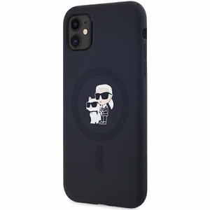 Karl Lagerfeld Silikoninen Karl&Choupette MagSafe Suojakuori iPhone 11 / Xr:lle - musta