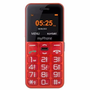 myPhone Halo Easy – feature phone, red, 1.77-inch TFT, 24/32 MB, Single SIM, Bluetooth, 0.3 MP camera, 1000 mAh