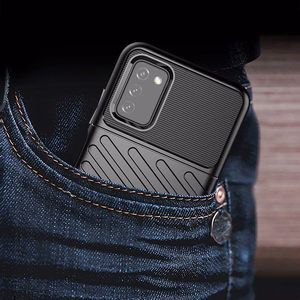 Thunder Case Joustava Kova Rugged Cover TPU Case Samsung Galaxy A03s musta