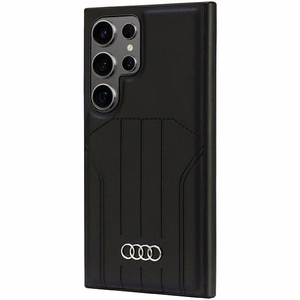 Audi Synteettinen Nahka MagSafe S24 Ultra S928 Musta/Musta Kova Suojakuori AU-TPUPCMS24U-Q5/D1-BK