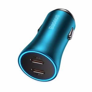 Auton laturi Baseus (CCJDZ-CC) (2xUSB-C 40W) sininen
