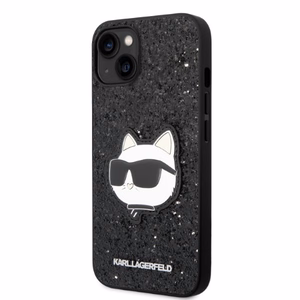 Karl Lagerfeld KLHCP14MG2CPK iPhone 14 Plus 6.7" musta/musta kovakuori Glitter Choupette Patch