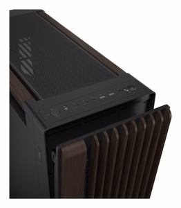 ASUS ProArt PA602 puuviimeistelty moderni musta keskikokoinen tornikotelo metallipaneelilla, musta/puu