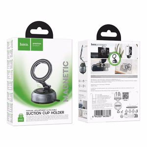 Magneettinen autoteline Hoco H92 säädettävällä imukupilla, musta / metallinharmaa