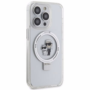 Karl Lagerfeld Ring Stand Karl&Choupette MagSafe case for iPhone 13 Pro Max - white
