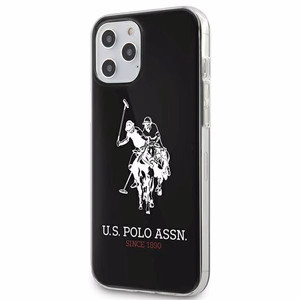 US Polo USHCP12LTPUHRBK Shiny Big Logo suojakuori laitteelle iPhone 12 Pro Max 6.7", musta