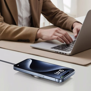 Acefast E24 Qi2 15W magneettinen induktiivinen laturi 1.2m USB-C kaapelilla - musta