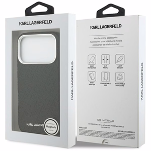 Karl Lagerfeld FW Stamped Karl MagSafe suojakuori iPhone 17 Pro - musta