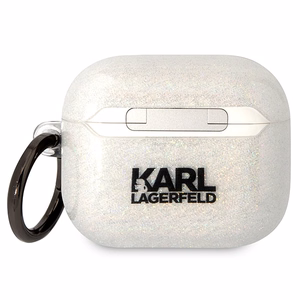 Karl Lagerfeld KLA3HNKCTGT läpinäkyvä suojus AirPods 3:lle Glitter Karl&Choupette
