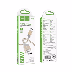 Hoco USB-C - USB-C -kaapeli 3A 60W 1 m X110 kultainen