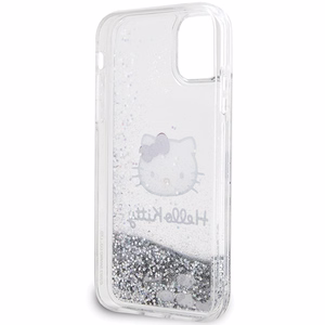Hello Kitty Liquid Glitter Charms Kitty Head suojakuori iPhone 11 / Xr:lle - hopeinen