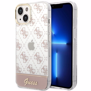 Guess GUHCP14MHG4MHP iPhone 14 Plus 6.7" vaaleanpunainen kovakuori 4G Pattern Script