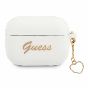 Guess GUAPLSCHSH AirPods Pro suojakuori valkoinen/valkoinen Silikoni Charm Heart Collection -mallisto