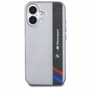 BMW Motosport IML Vertical Stripe Suojakuori iPhone 16:lle - harmaa