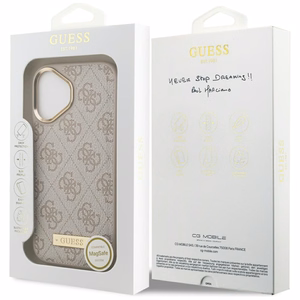 Guess 4G Logo Plate MagSafe suojakuori iPhone 17 - pinkki