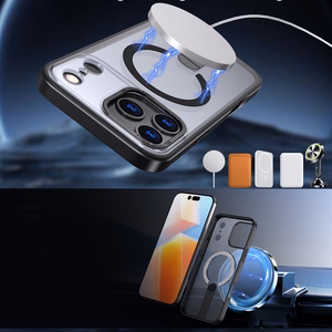 Hybrid Armor X Suojakuori iPhone 17 Pro:lle MagSafe-yhteensopivalla jalustalla - musta