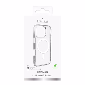 Puro Lite Mag MagSafe Silikoninen Suojakuori iPhone 16 Pro Max:lle - Läpinäkyvä