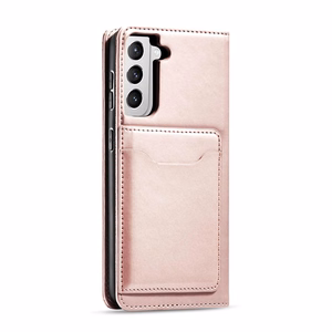 Magneettikorttikotelo Samsung Galaxy S22 + (S22 Plus) Kotelo Lompakko Kortinhaltija Vaaleanpunainen