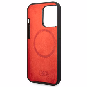 Karl Lagerfeld KLHMP14LSLMP1K iPhone 14 Pro 6,1" kovakotelo musta / musta Silicone Plaque Magsafe