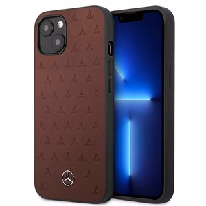 Mercedes Nahkakotelo tähdet kuvio iPhone 13 mini - punainen