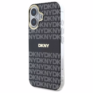 DKNY Repeat Texture Pattern Stripe Suojakuori iPhone 16:lle - musta