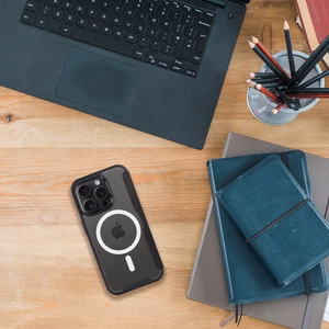 Flip case for iPhone 15 PLUS Smart Mag compatible with MagSafe black