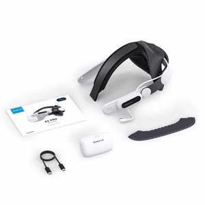 BoboVR E3 Pro päähihna akulla Meta Quest 3:lle ja 3S:lle - valkoinen ja musta