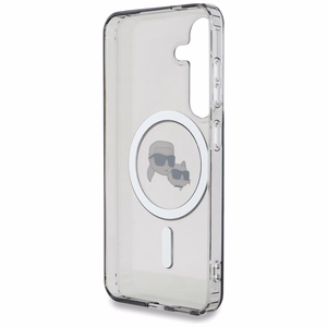 Karl Lagerfeld Button Karl & Choupette Heads Printed Logo MagSafe Suojakuori Samsung Galaxy S25 Plus Musta