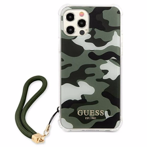 Guess GUHCP12MKSARKA iPhone 12/12 Pro 6.1" vihreä/khaki kovakotelo Camo Collection