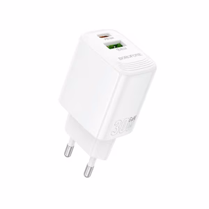 Borofone Seinalaturi BN29 Fuente - USB + Type C - QC 3.0 PD 30W valkoinen