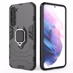 Ring Armor Suojakuori Samsung Galaxy S23+:lle panssaroitu magneettinen sormusjalusta musta