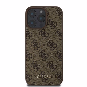 Guess Suojakuori iPhone 16 Pro:lle GUHCP16LG4GFBR (PU 4G Classic) ruskea
