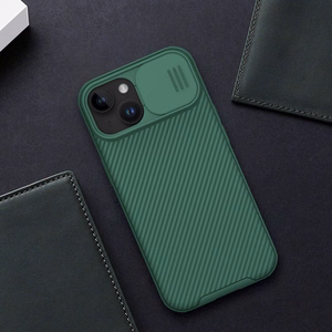 Nillkin CamShield Pro PC+TPU Suojakuori iPhone 15 Plus:lle vihreä