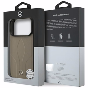 Mercedes Leather The Move MagSafe Suojakuori iPhone 17 Pro:lle - Beige