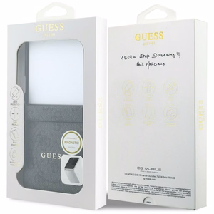 Musta Guess 4G Classic MagSafe -suojakuori Samsung Galaxy Z Flip8 -puhelimelle